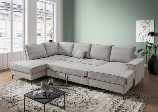 SEDACIA SÚPRAVA, textil, strieborná MID.YOU - Sedačky, Online Only