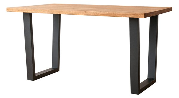 Stôl na kovových nohách, dub, farba prírodný dub, séria Argenta, rozmer 90 x 180 cm