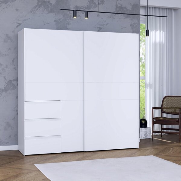 ŠAT. SKRIŇA S POSUV. DVERAMI, biela, 170/200/61 cm Carryhome - Skrine, Online Only