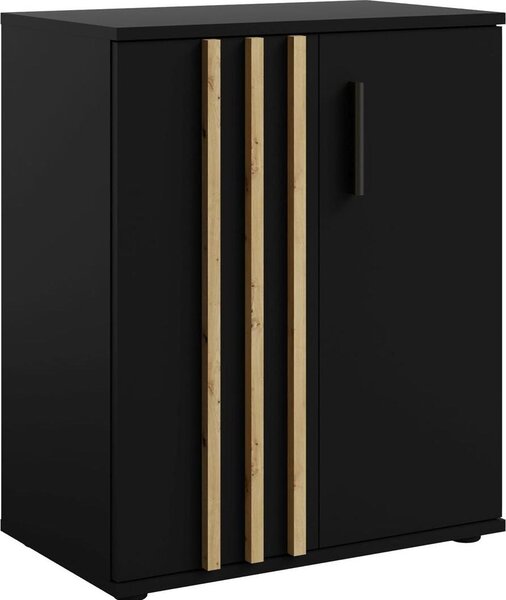 Komoda s dvierkami VANADILO 1 - dub artisan / čierna