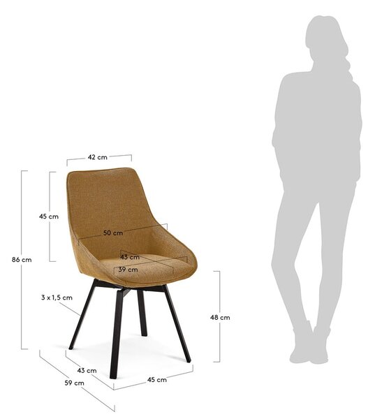 Horčicovožltá otočná stolička Kave Home Haston