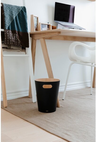 Čierny kancelársky odpadkový kôš 7,5 l Woodrow – Umbra