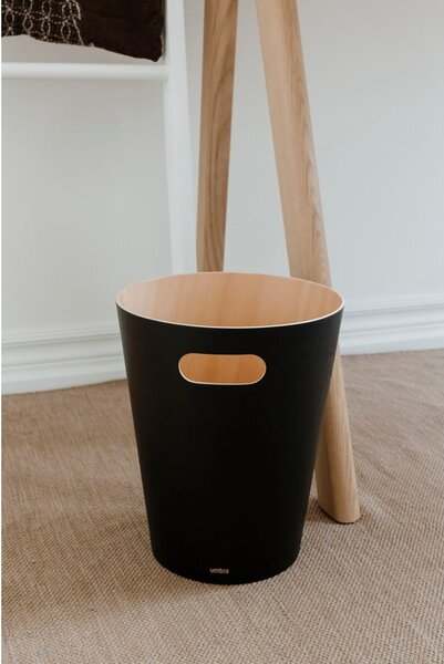 Čierny kancelársky odpadkový kôš 7,5 l Woodrow – Umbra
