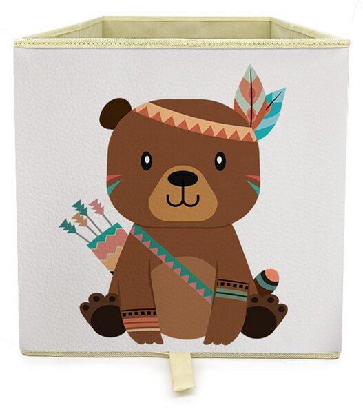 Dream Creations Látkový box na hračky medveď indián 33x33x33 cm