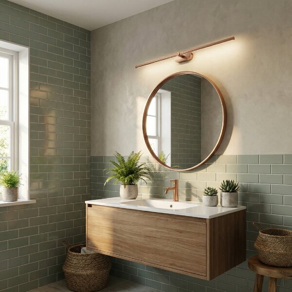 Toolight Toolight, LED nástenné svietidlo 80cm, 13W, 4000K, 1000lm, APP1897-1W, medená matná, OSW-66052