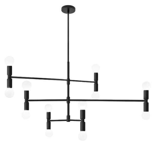 Toolight - Závesná stropná lampa Beam 6 - čierna - APP691-6CP