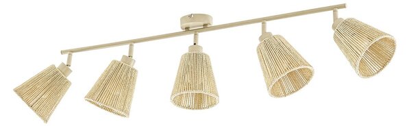 Stropné Lampa Lindby, Anuva, stmievateľné, Béžová, Obývacia izba, Papier / Kartón, Rustikálny