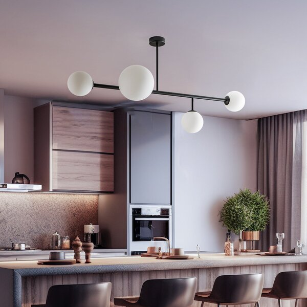 Stropné Lampa ALDEX, Dione, stmievateľné, Čierna, Jedáleň, Kov, Moderný