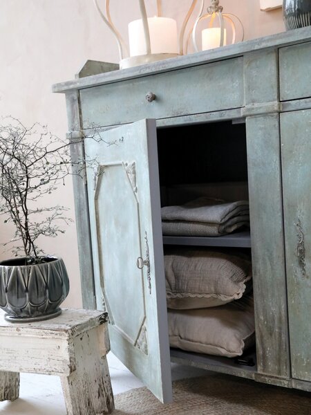 Opálová antik drevená komoda French antiek - 153*51*112cm - Chic Antique