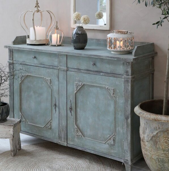 Opálová antik drevená komoda French antiek - 153*51*112cm - Chic Antique