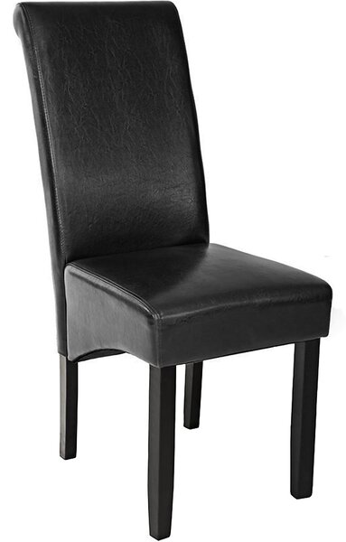 Tectake 400554 jedálenská stolička ergonomická, masívne drevo - čierna