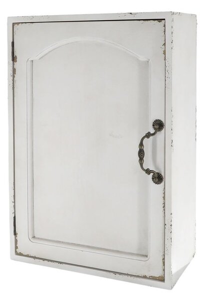 Krémová antik nástenná drevená skrinka s dvierkami Chantal - 35*19*50 cm - Chic Antique