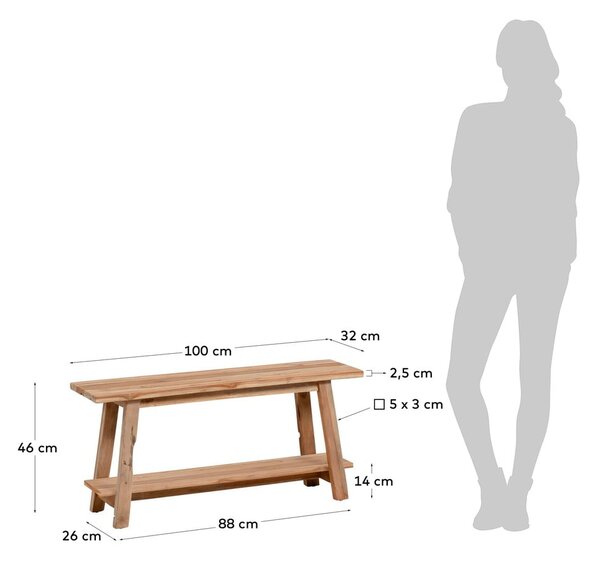 Záhradná lavica z týkového dreva Kave Home Safara
