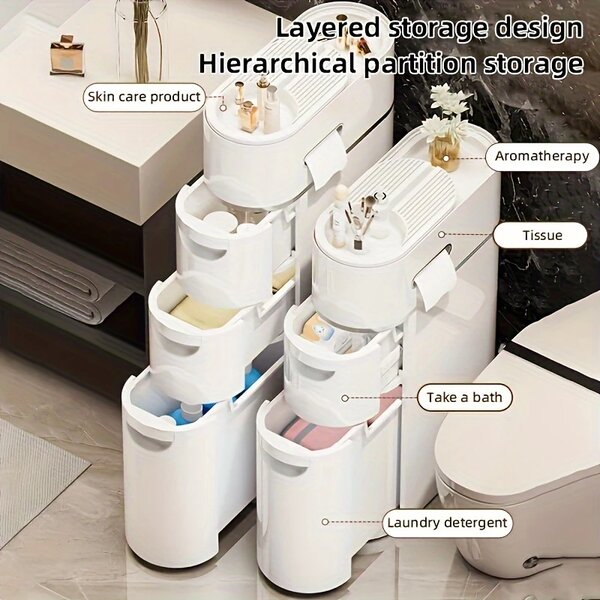 Storelux™ Luxusný úložný Regál Do Medzier Medzi Nábytkom - 4 úrovne