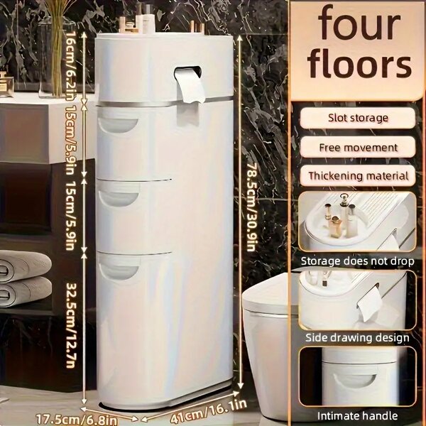 Storelux™ Luxusný úložný Regál Do Medzier Medzi Nábytkom - 4 úrovne