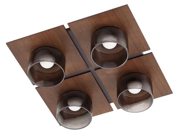 Stropné Lampa Lucande, Eiko, Drevo, Obývacia izba, Plast, Moderný