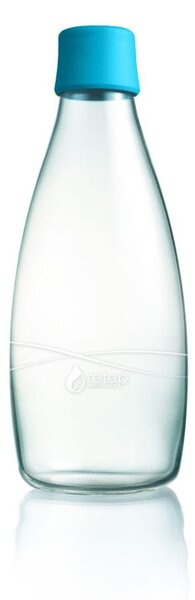 Svetlomodrá sklenená fľaša ReTap s doživotnou zárukou, 800 ml