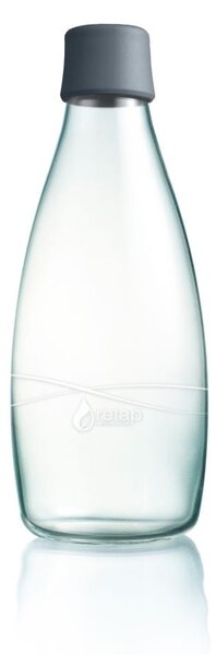 Sivá sklenená fľaša ReTap s doživotnou zárukou, 800 ml