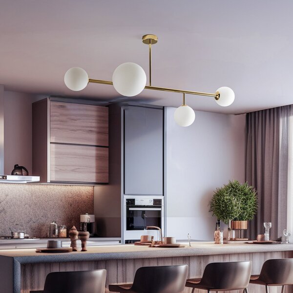 Stropné Lampa ALDEX, Dione, stmievateľné, Zlatá / Mosadz, Jedáleň, Kov, Moderný