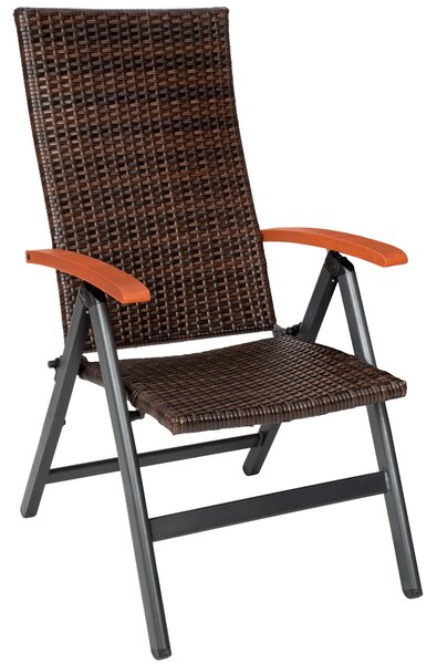 Tectake 402217 záhradná stolička ratanová melbourne - hnedá