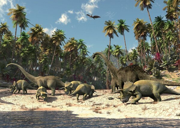 Fototapeta Dinosauři papier 254 x 184 cm