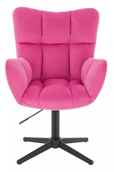LuxuryForm DESIGN Kreslo AURORA VELUR na čiernom kríži - tmavo ružové