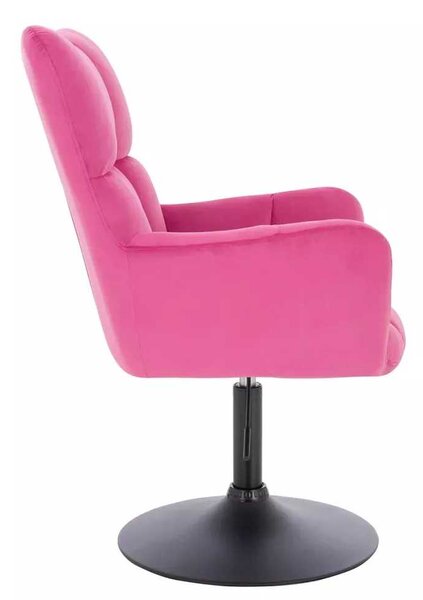 LuxuryForm DESIGN Kreslo AURORA VELUR na čiernom tanieri - tmavo ružové
