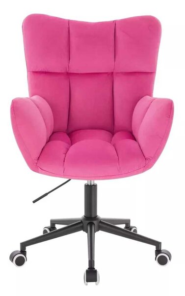 LuxuryForm DESIGN Kreslo AURORA VELUR na čiernej podstave s kolieskami - tmavo ružové