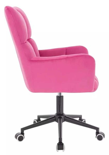LuxuryForm DESIGN Kreslo AURORA VELUR na čiernej podstave s kolieskami - tmavo ružové