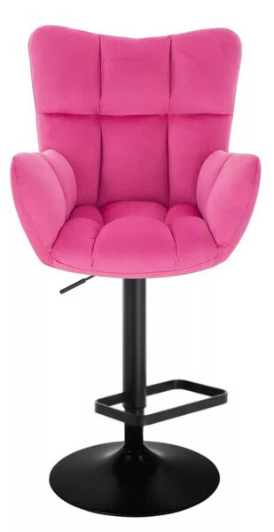 LuxuryForm DESIGN Barové kreslo AURORA VELUR na čiernom tanieri - tmavo ružové