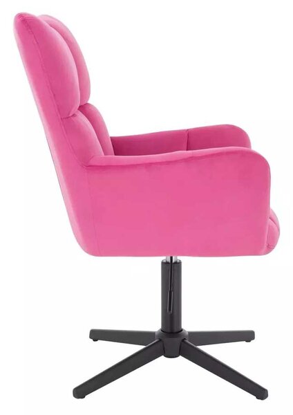 LuxuryForm DESIGN Kreslo AURORA VELUR na čiernom kríži - tmavo ružové