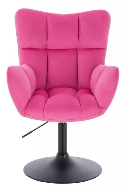 LuxuryForm DESIGN Kreslo AURORA VELUR na čiernom tanieri - tmavo ružové