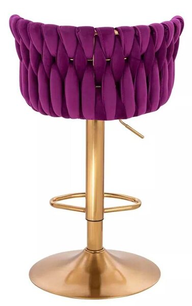 LuxuryForm DESIGN Barová stolička LYON VELUR na zlatom tanieri - fuchsia