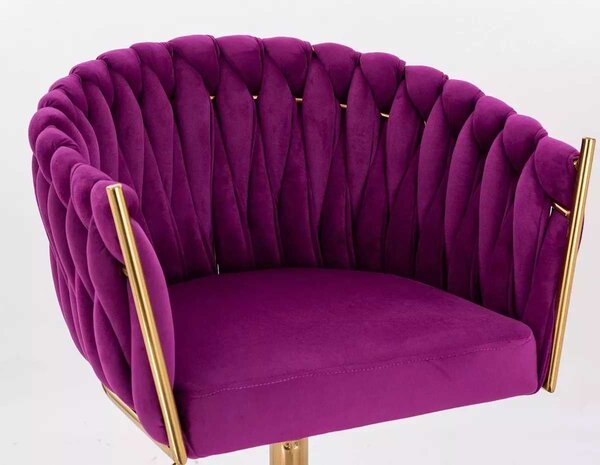 LuxuryForm DESIGN Kreslo NORDEN VELUR na zlatej podstave s kolieskami - fuchsia