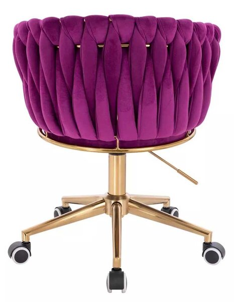 LuxuryForm DESIGN Kreslo NORDEN VELUR na zlatej podstave s kolieskami - fuchsia
