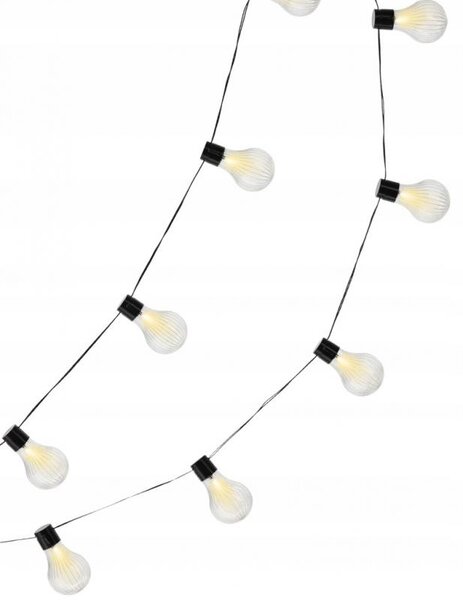 Garden Line Solárna LED svetelná reťaz Stripes 3,8 m čierna/teplá biela