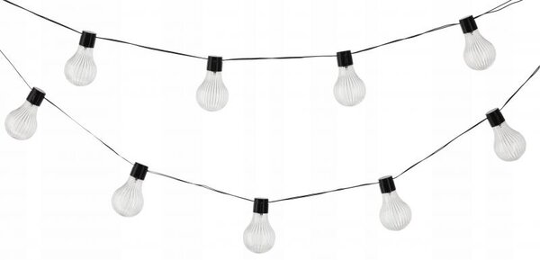 Garden Line Solárna LED svetelná reťaz Stripes 3,8 m čierna/teplá biela