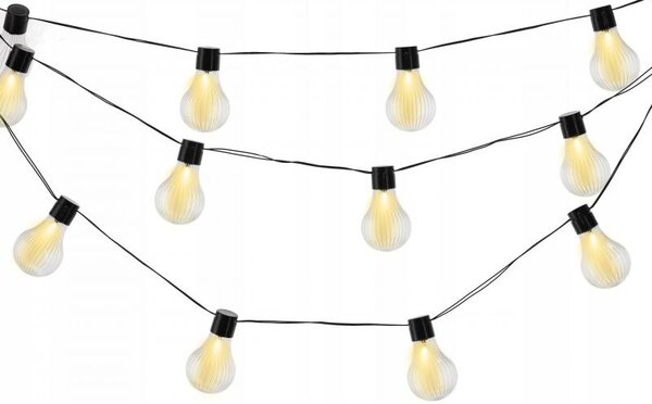 Garden Line Solárna LED svetelná reťaz Stripes 3,8 m čierna/teplá biela