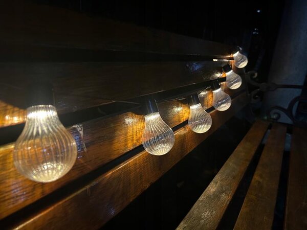 Garden Line Solárna LED svetelná reťaz Stripes 3,8 m čierna/teplá biela