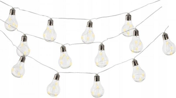 Garden Line Solárna LED svetelná reťaz Moza 3,8 m teplá biela