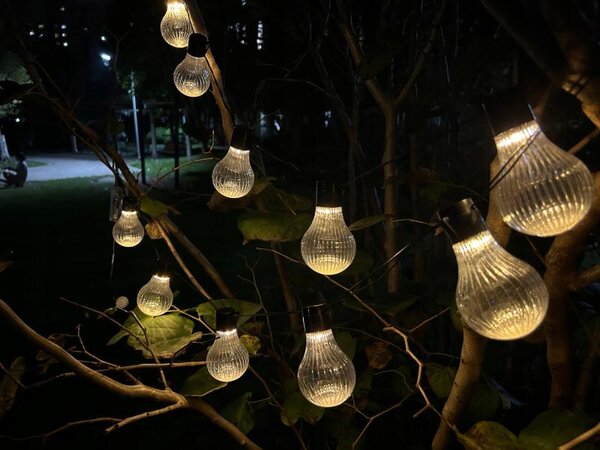Garden Line Solárna LED svetelná reťaz Stripes 3,8 m čierna/teplá biela