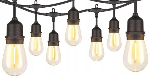 Garden Line Svetelná LED reťaz Filame 10 m 230 V čierna/teplá biela