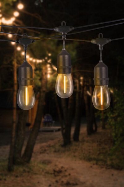 Garden Line Svetelná LED reťaz Filame 10 m 230 V čierna/teplá biela