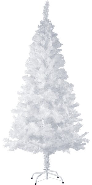 Tectake 402821 umelý vianočný stromček biely s kovovým stojanom - 180 cm