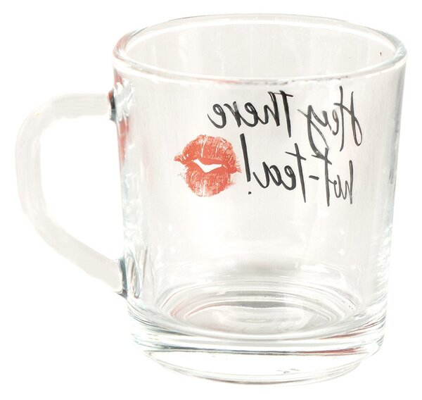 Sklenený hrnček Hot Tea - 11 * 8 * 9 cm / 200 ml - Clayre & Eef