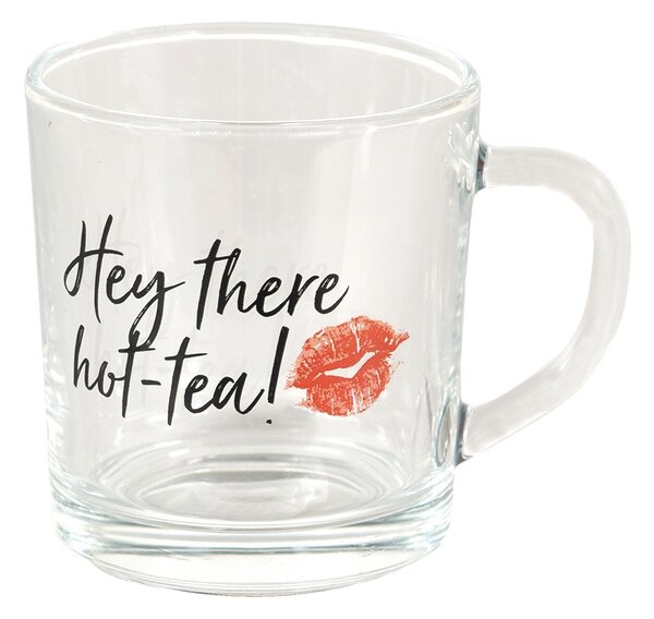 Sklenený hrnček Hot Tea - 11 * 8 * 9 cm / 200 ml - Clayre & Eef