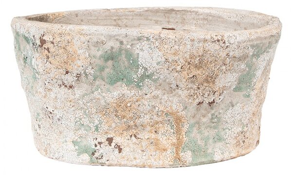 Dekoratívny béžový antik terakotový kvetináč Teracci M - 22*13*11 cm - Clayre & Eef