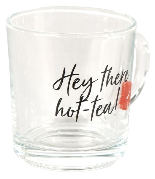 Sklenený hrnček Hot Tea - 11 * 8 * 9 cm / 200 ml - Clayre & Eef