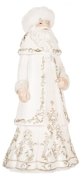 Bielo-zlatá antik dekorácia Santa Claus - 13*10*25 cm - Clayre & Eef