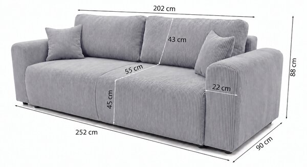 ROZKLADACIA POHOVKA SOREN 252x90 cm POSO 55